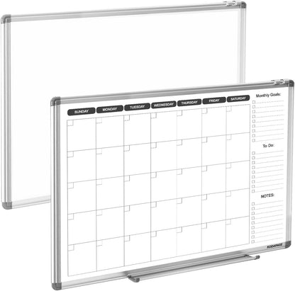 Planning Boards,White Board Dry Erase Calendar with Stand,Double-Sided Weekly Calendar Schedule Board with Time Slots&Monthly Planner with to DO List for Desk and Wall 16"×12"(1 Pack)