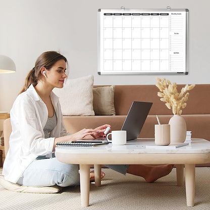 Planning Boards,White Board Dry Erase Calendar with Stand,Double-Sided Weekly Calendar Schedule Board with Time Slots&Monthly Planner with to DO List for Desk and Wall 16"×12"(1 Pack)
