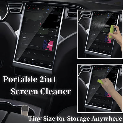 Car Screen Cleaner Spray and Wipe for Women, Cell Phone Touchscreen Cleaning Wiper Kit Accessories for MacBook Display iPad iPhone Mac Laptop Computer Monitor TV Screens, Black Grey White