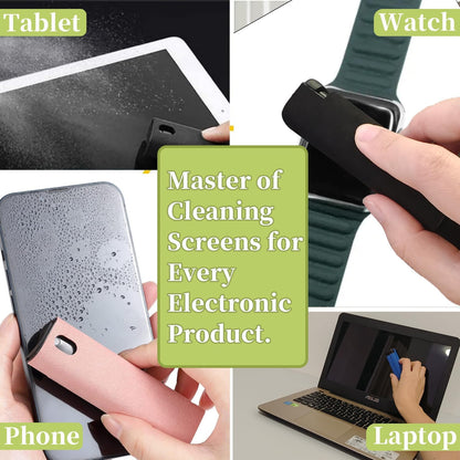 Car Screen Cleaner Spray and Wipe for Women, Cell Phone Touchscreen Cleaning Wiper Kit Accessories for MacBook Display iPad iPhone Mac Laptop Computer Monitor TV Screens, Black Grey White