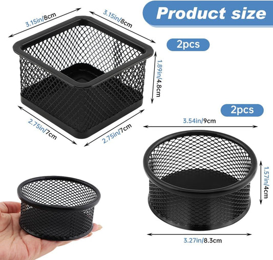 4pcs Paper Clip Holder - Mesh Stackable PaperClip Organizer for Desk