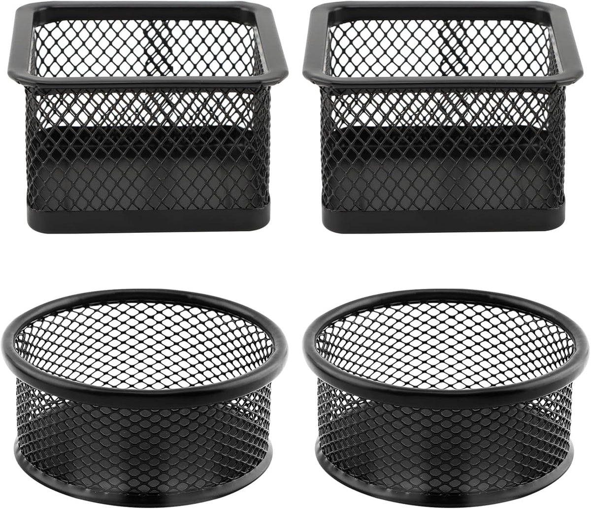 4pcs Paper Clip Holder - Mesh Stackable PaperClip Organizer for Desk