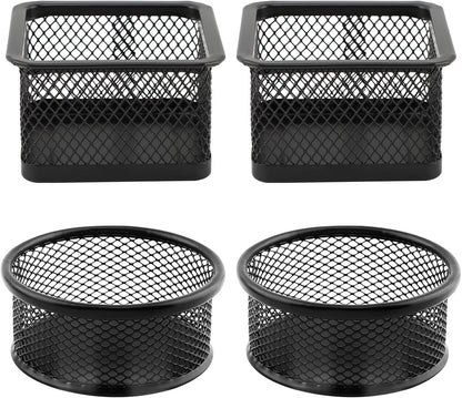 4pcs Paper Clip Holder - Mesh Stackable PaperClip Organizer for Desk