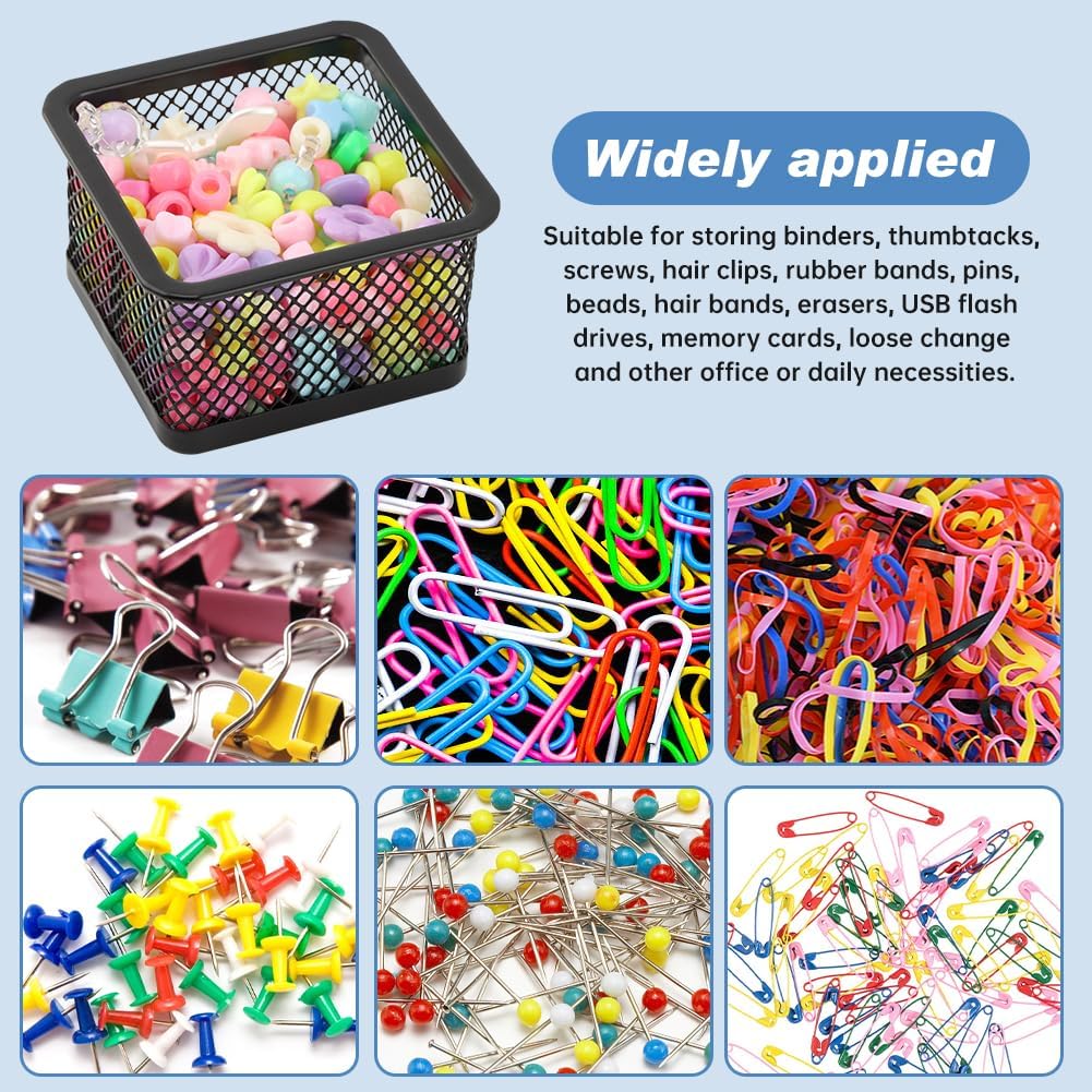 4pcs Paper Clip Holder - Mesh Stackable PaperClip Organizer for Desk