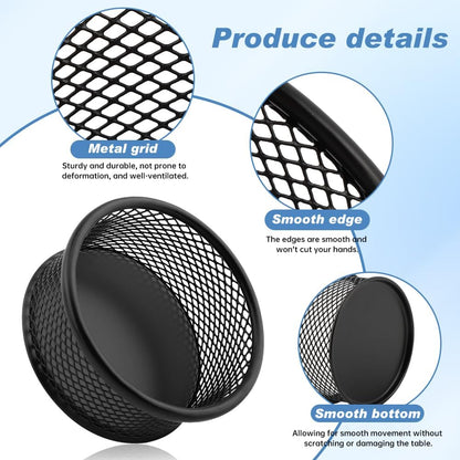 4pcs Paper Clip Holder - Mesh Stackable PaperClip Organizer for Desk