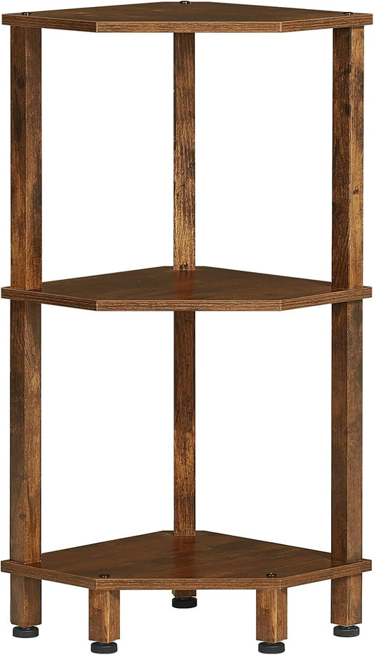 3-Tier Corner Shelf, Brown
