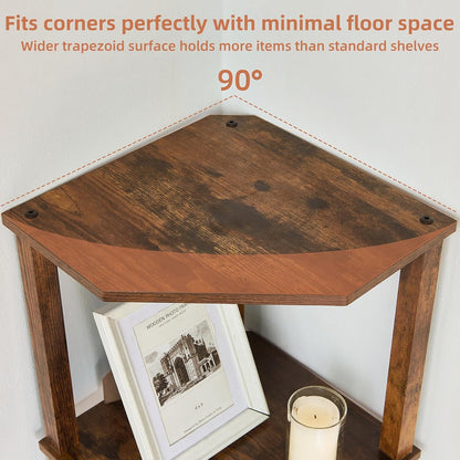 3-Tier Corner Shelf, Brown