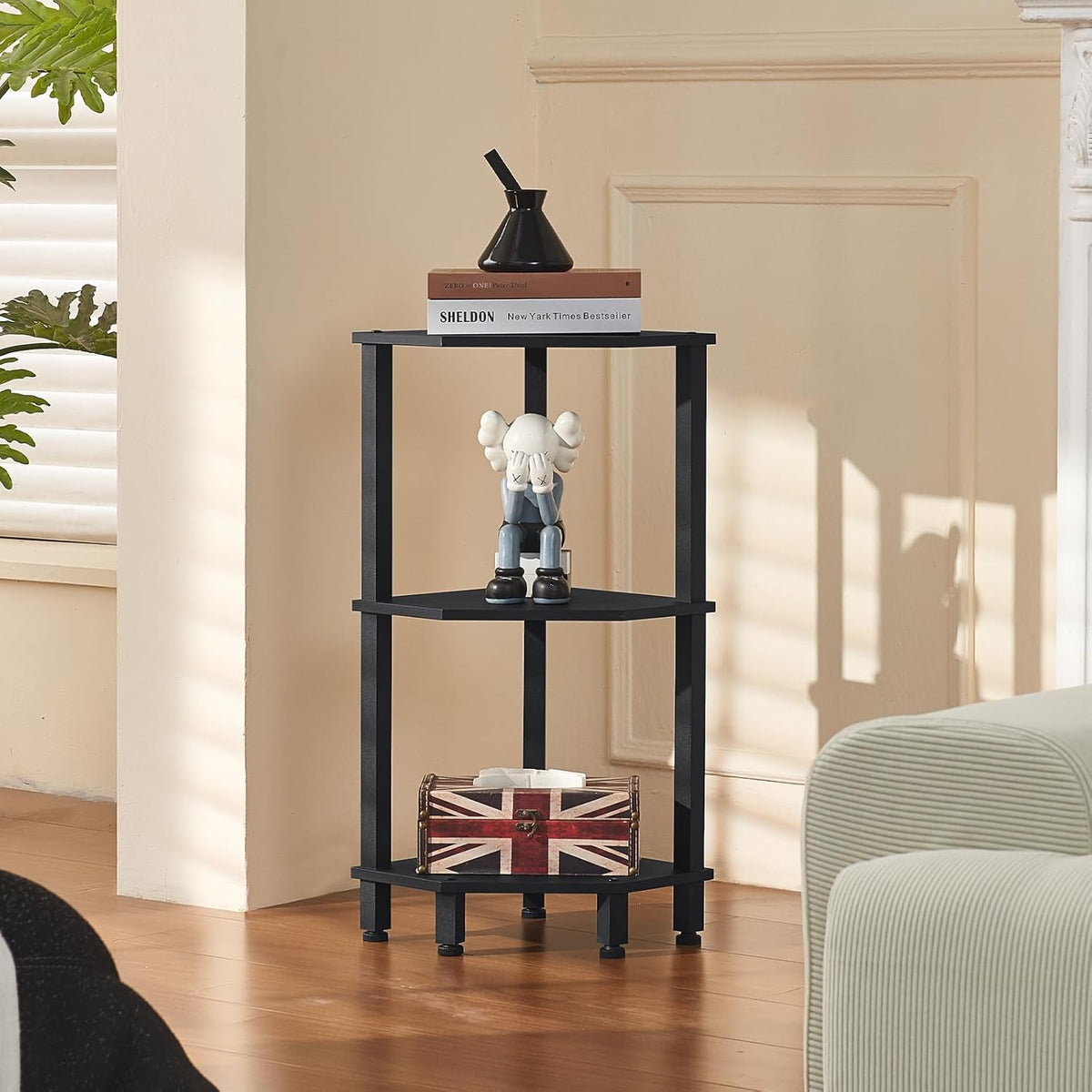 3-Tier Corner Shelf, Brown