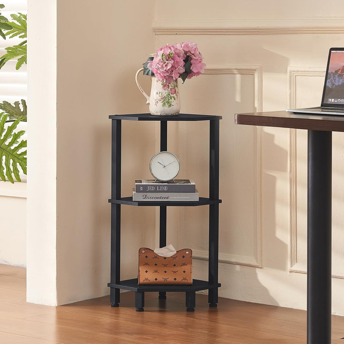 3-Tier Corner Shelf, Brown