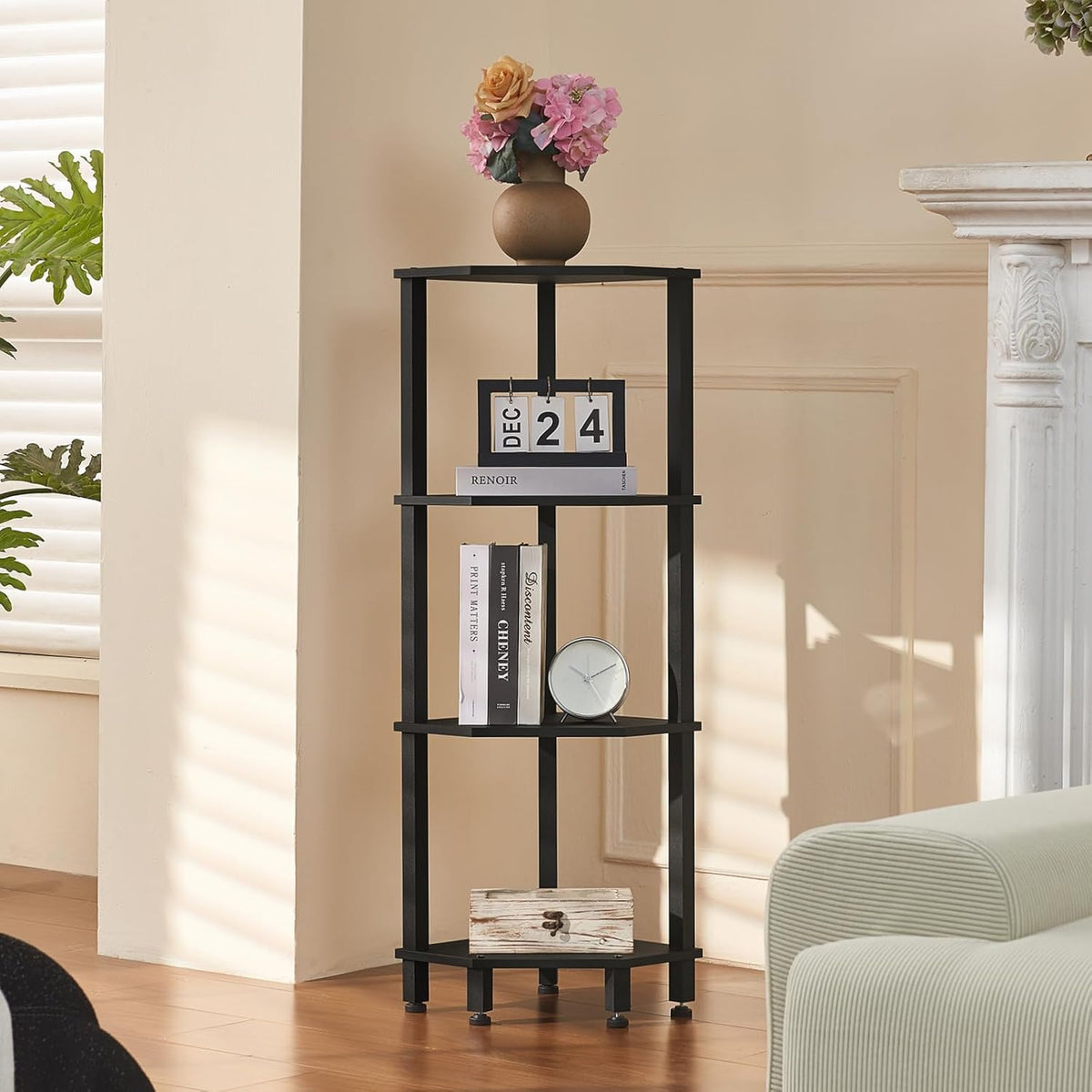 3-Tier Corner Shelf, Brown