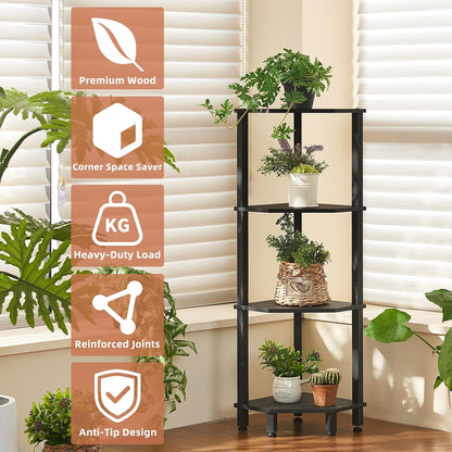 3-Tier Corner Shelf, Brown