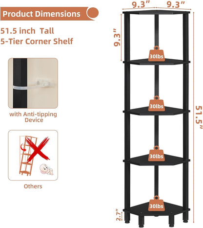 3-Tier Corner Shelf, Brown