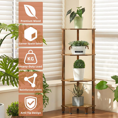 3-Tier Corner Shelf, Brown