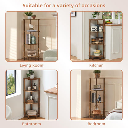 3-Tier Corner Shelf, Brown
