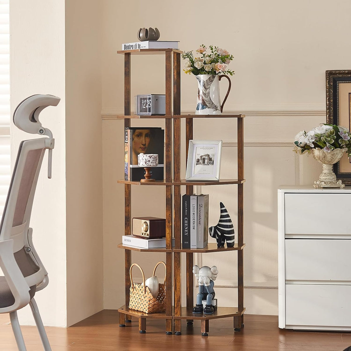 3-Tier Corner Shelf, Brown