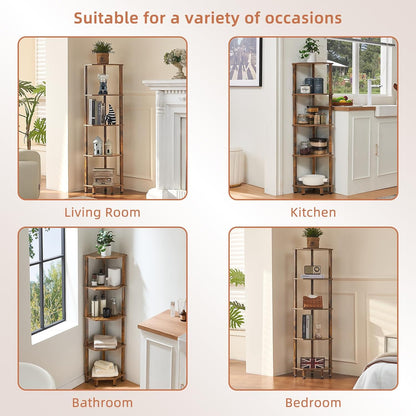 3-Tier Corner Shelf, Brown