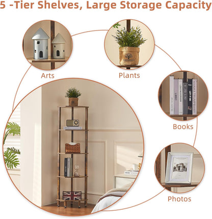 3-Tier Corner Shelf, Brown