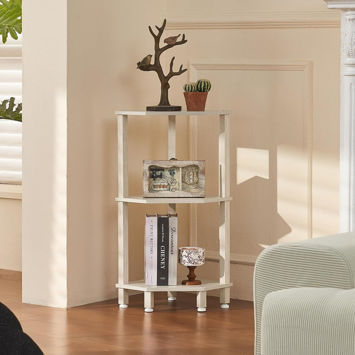 3-Tier Corner Shelf, Brown