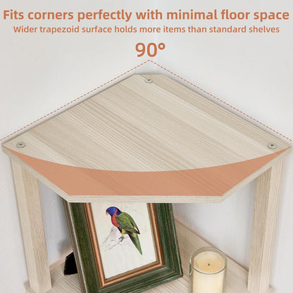 3-Tier Corner Shelf, Brown