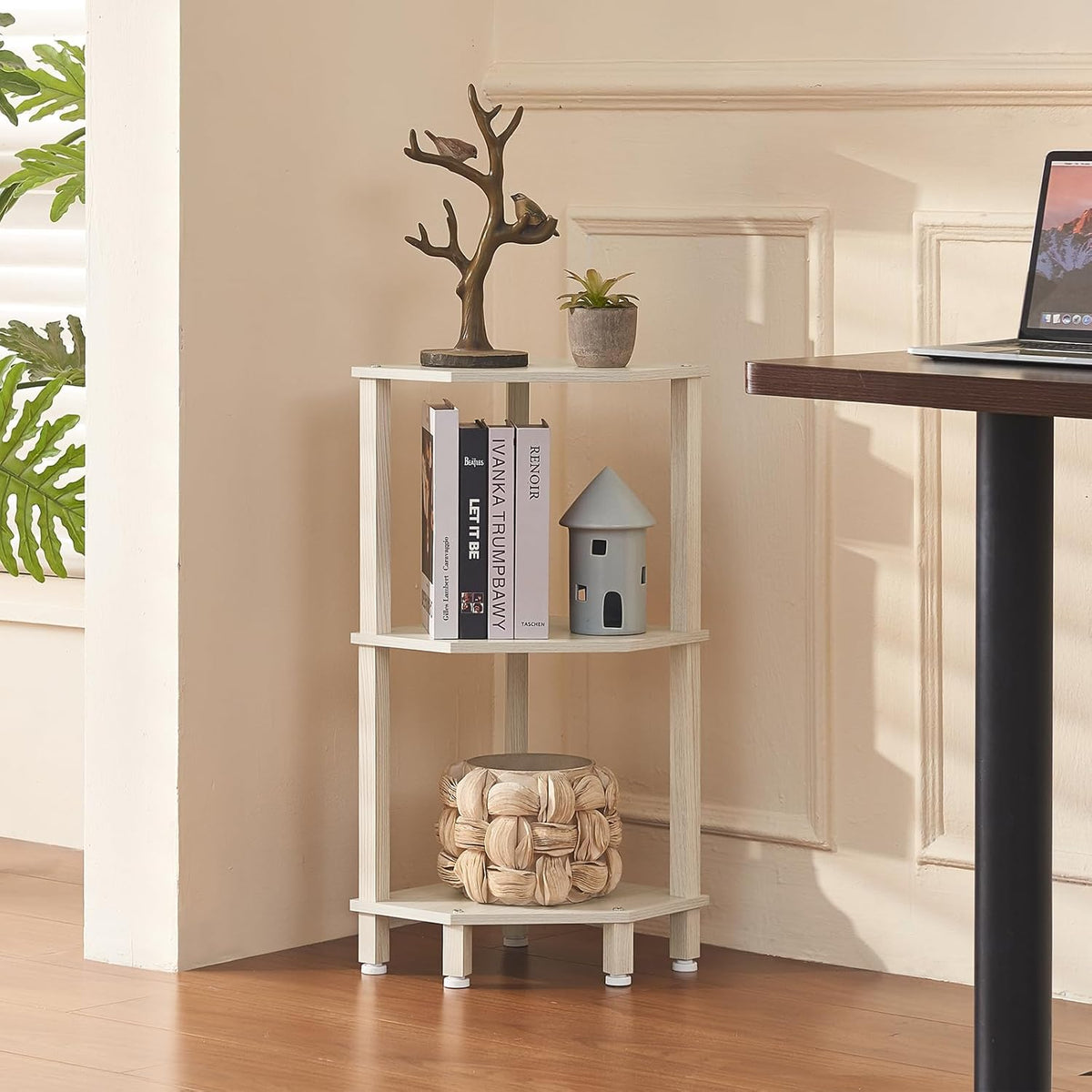3-Tier Corner Shelf, Brown