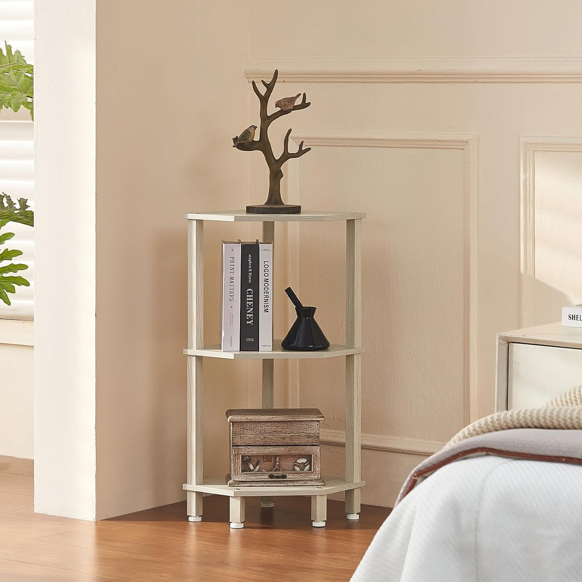 3-Tier Corner Shelf, Brown