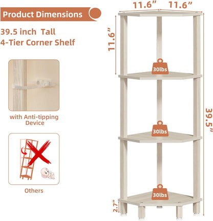 3-Tier Corner Shelf, Brown