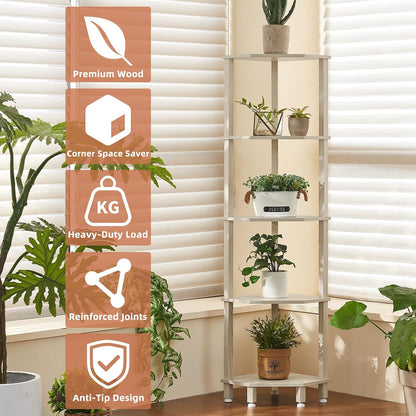 3-Tier Corner Shelf, Brown