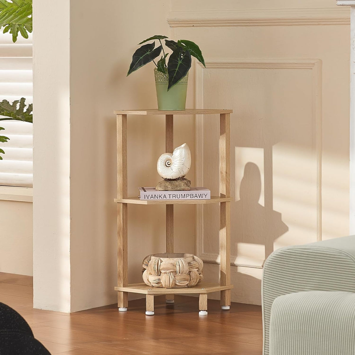 3-Tier Corner Shelf, Brown