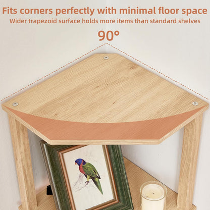 3-Tier Corner Shelf, Brown