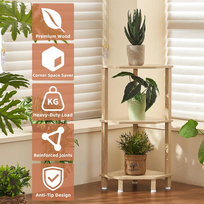 3-Tier Corner Shelf, Brown