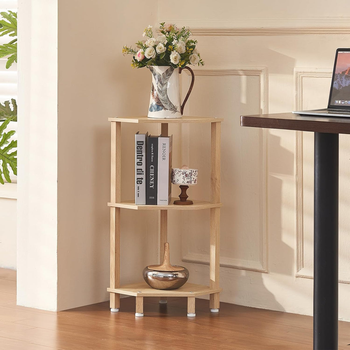 3-Tier Corner Shelf, Brown
