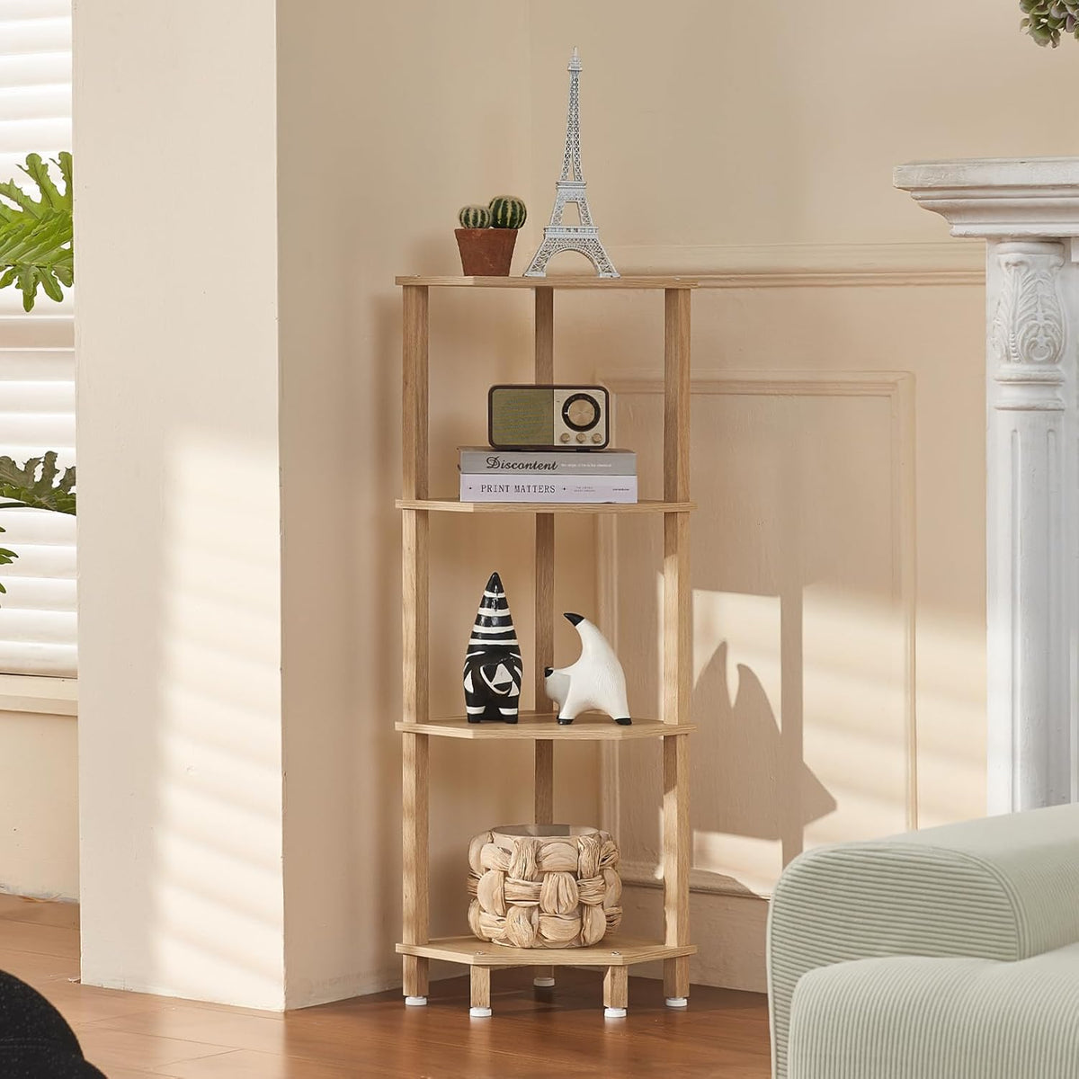 3-Tier Corner Shelf, Brown