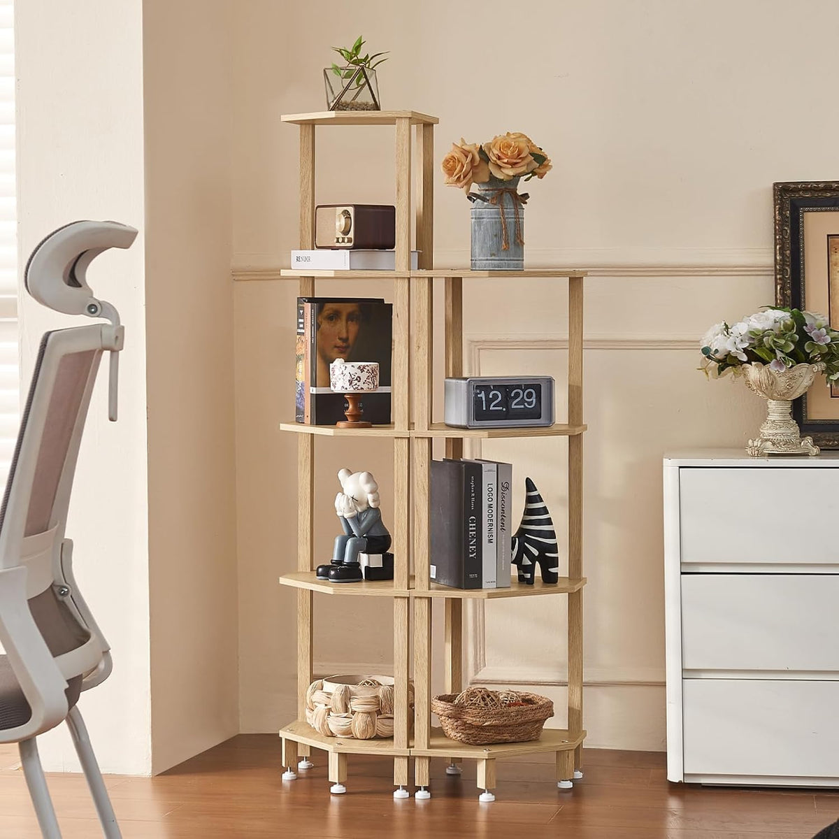 3-Tier Corner Shelf, Brown