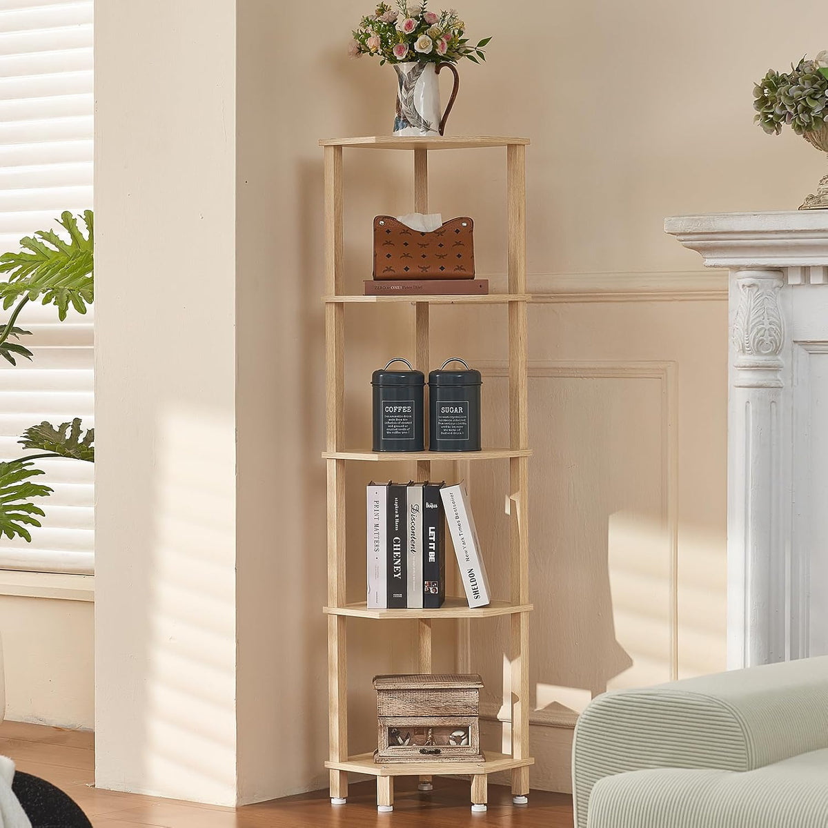 3-Tier Corner Shelf, Brown