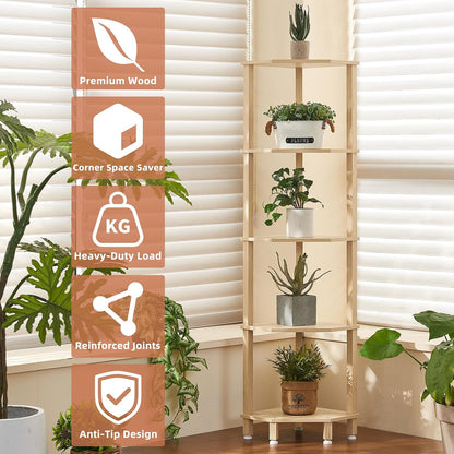 3-Tier Corner Shelf, Brown