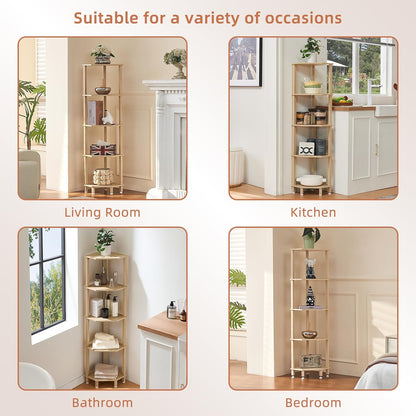 3-Tier Corner Shelf, Brown