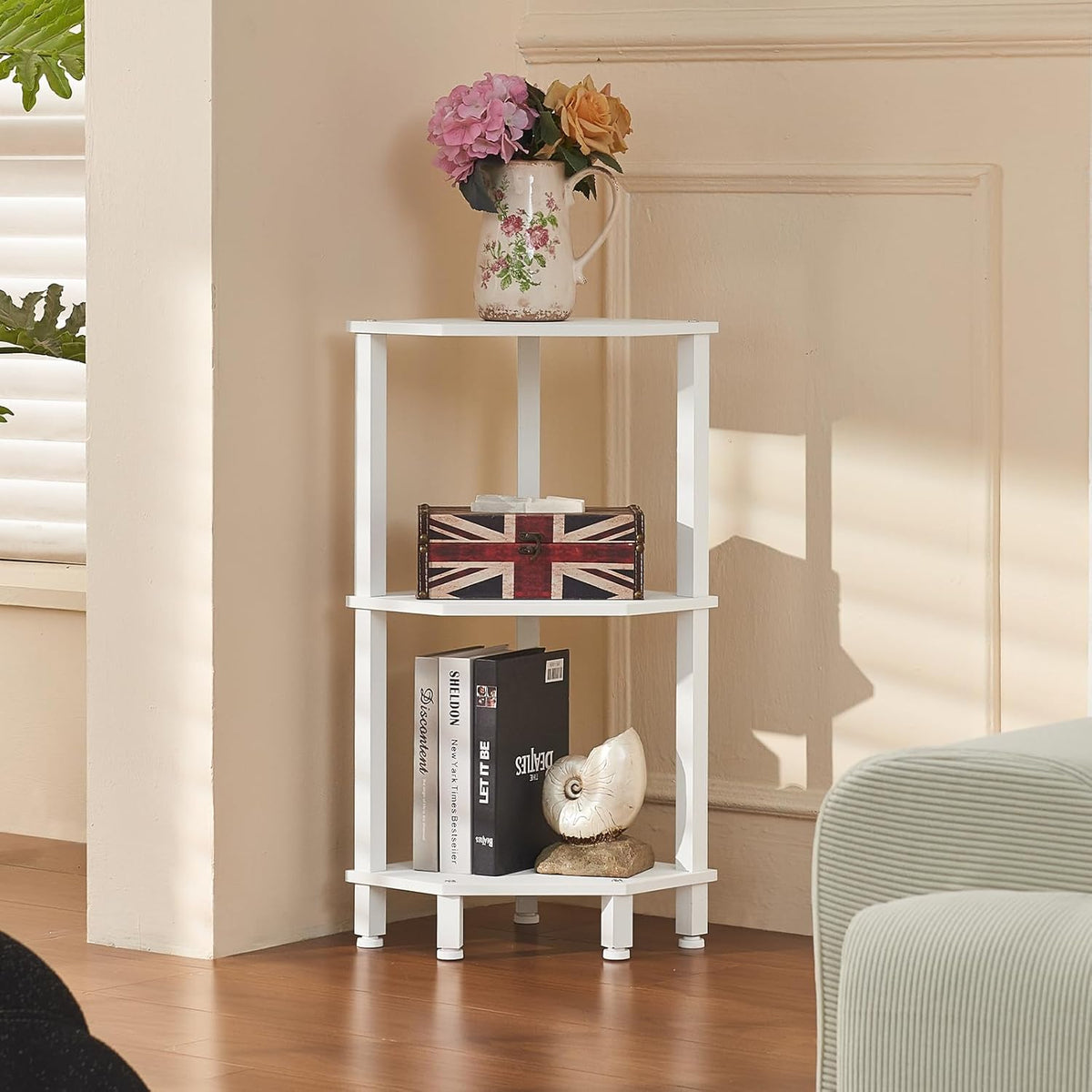 3-Tier Corner Shelf, Brown