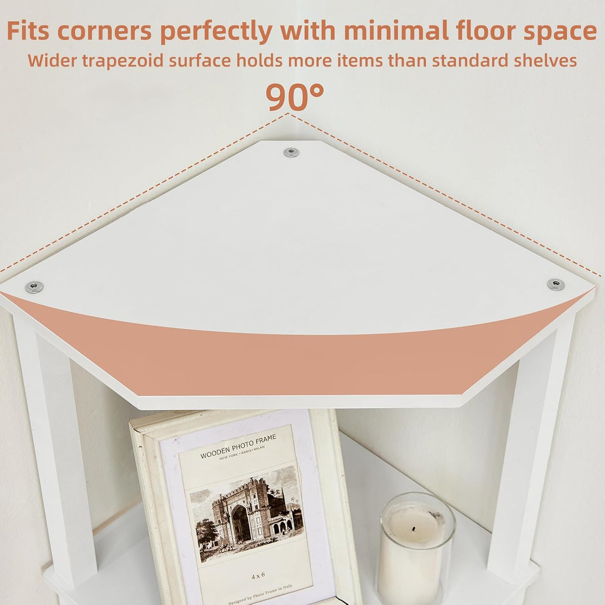 3-Tier Corner Shelf, Brown