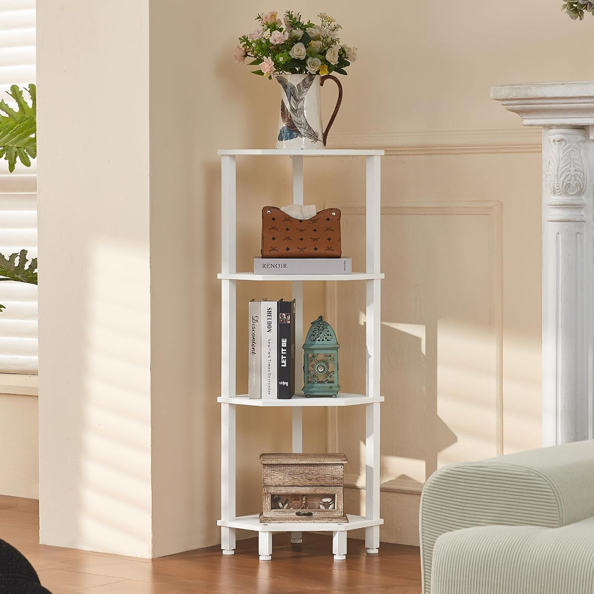 3-Tier Corner Shelf, Brown