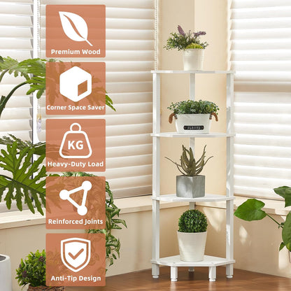 3-Tier Corner Shelf, Brown