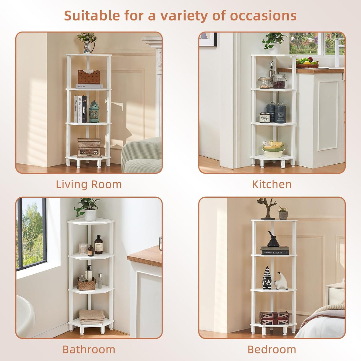 3-Tier Corner Shelf, Brown