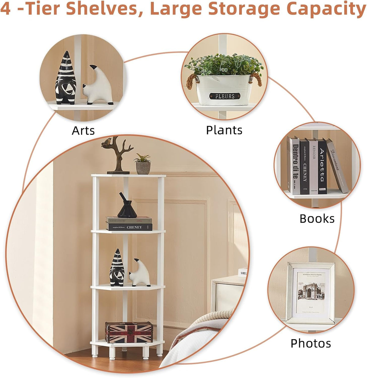 3-Tier Corner Shelf, Brown