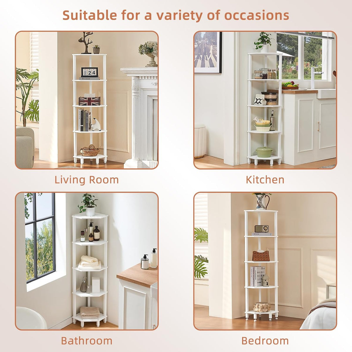 3-Tier Corner Shelf, Brown