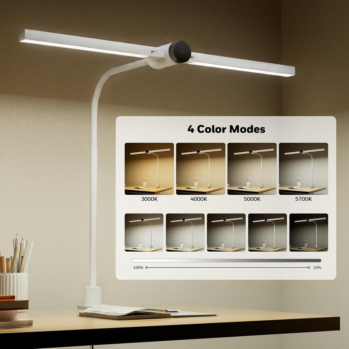 Honeywell HJ4 Desk Lamp with Clamp, Sunturalux™ Desk Lamps for Home Office