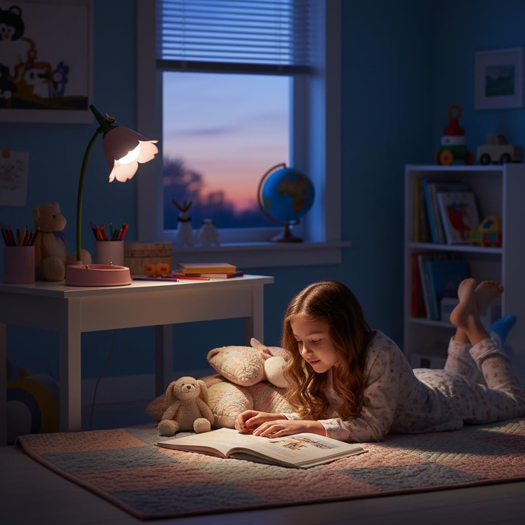 LED Desk Lamp Cordless Table Light Adjustable Gooseneck Dimmable Touch Rechargeable Battery Eye-Caring Night Light for Kids,Mini Cute Lamp for College Dorm Bedroom Reading