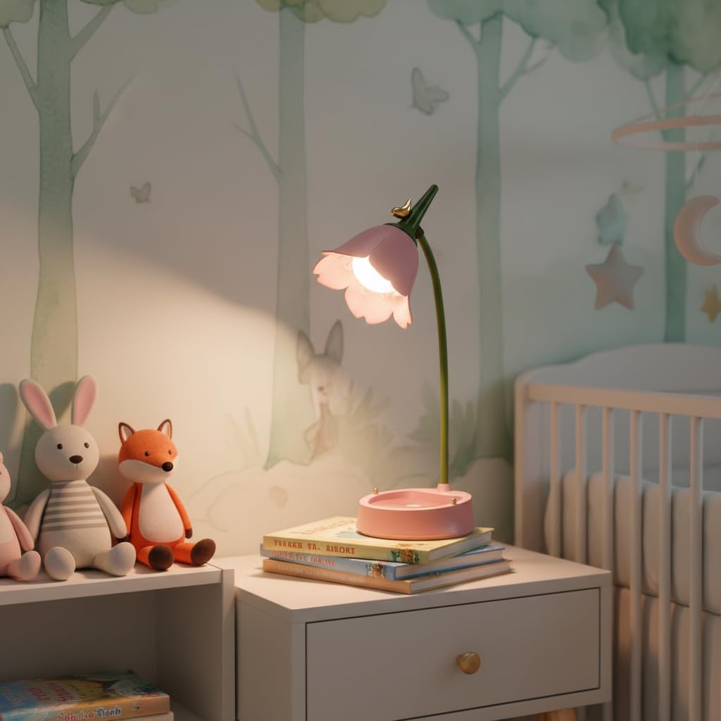 LED Desk Lamp Cordless Table Light Adjustable Gooseneck Dimmable Touch Rechargeable Battery Eye-Caring Night Light for Kids,Mini Cute Lamp for College Dorm Bedroom Reading