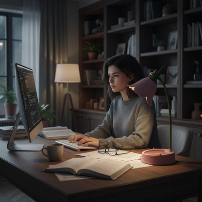 LED Desk Lamp Cordless Table Light Adjustable Gooseneck Dimmable Touch Rechargeable Battery Eye-Caring Night Light for Kids,Mini Cute Lamp for College Dorm Bedroom Reading