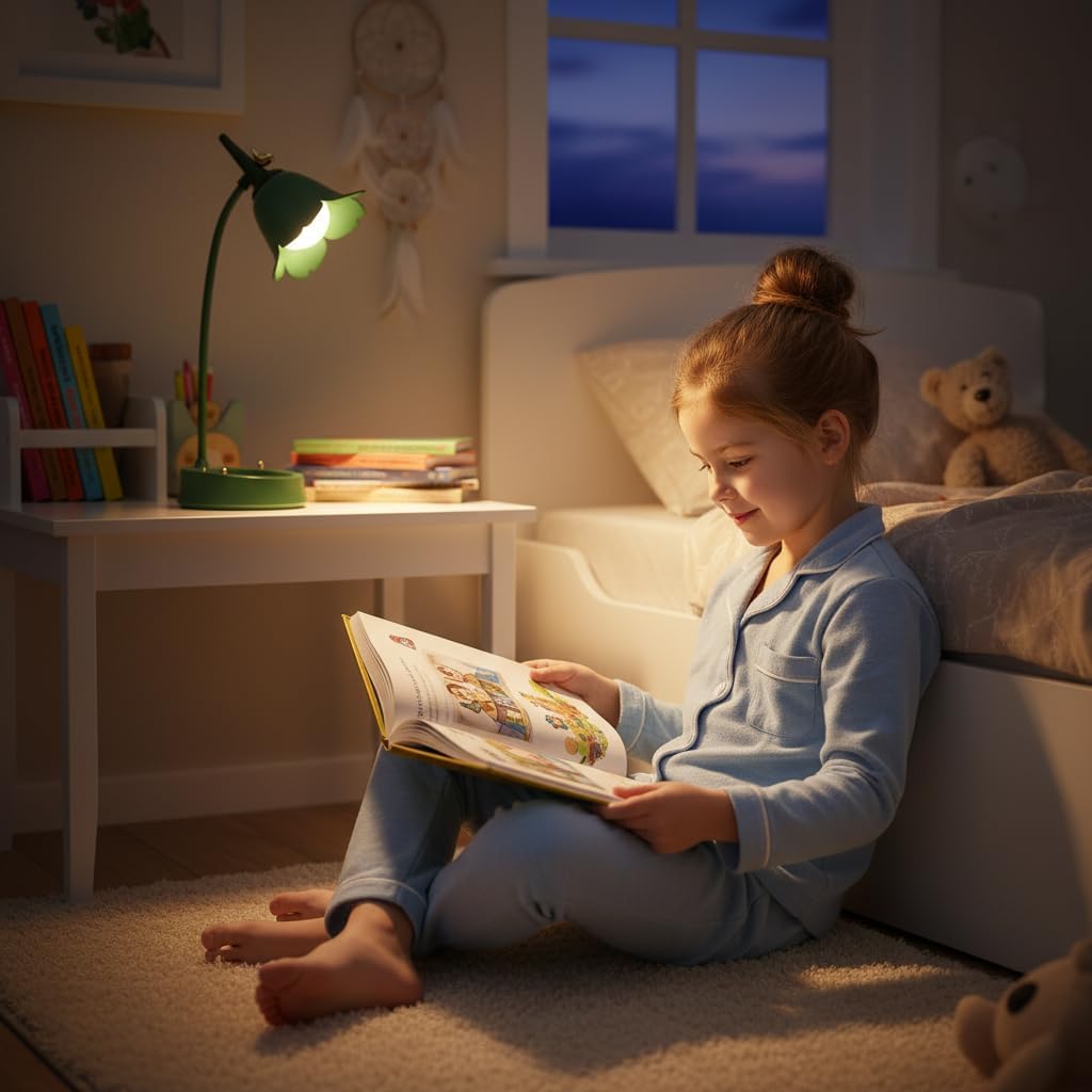 LED Desk Lamp Cordless Table Light Adjustable Gooseneck Dimmable Touch Rechargeable Battery Eye-Caring Night Light for Kids,Mini Cute Lamp for College Dorm Bedroom Reading