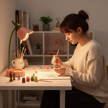 LED Desk Lamp Cordless Table Light Adjustable Gooseneck Dimmable Touch Rechargeable Battery Eye-Caring Night Light for Kids,Mini Cute Lamp for College Dorm Bedroom Reading