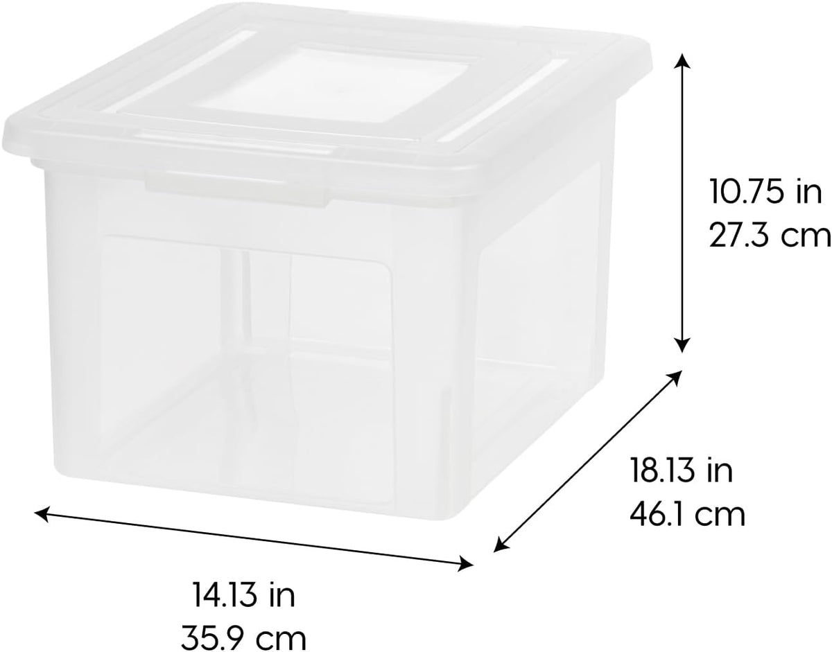 35 Qt. Letter/Legal File Box with Latching Lid, Clear